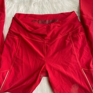 Bright red Victoria secret sport leggings with side pockets